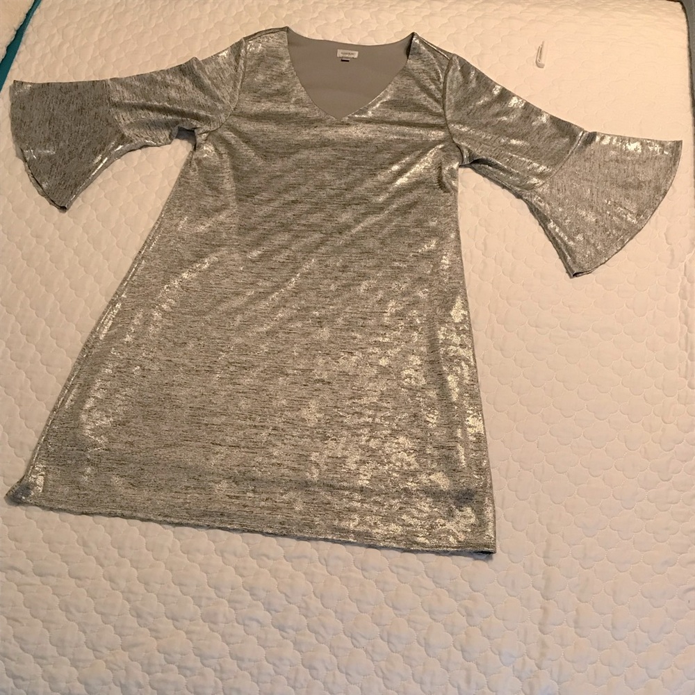 A platinum / silver color pull over the head dress.